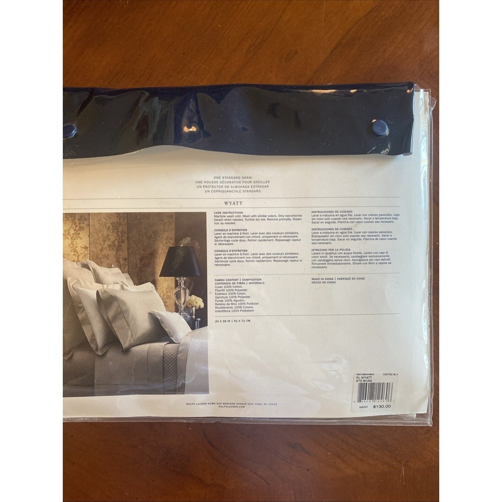 NEW ONE RALPH LAUREN Wyatt Metropolitan Gray Diamond Quilted STANDARD SHAM - Picture 5 of 5